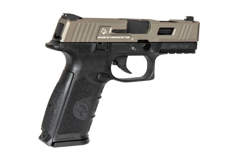 Страйкбольный пистолет BLE-XFG - black / tan [ICS] (для страйкбола) ICS-02-026144 фото