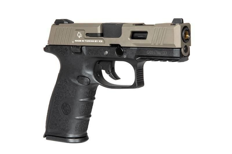 Страйкбольный пистолет BLE-XFG - black / tan [ICS] (для страйкбола) ICS-02-026144 фото