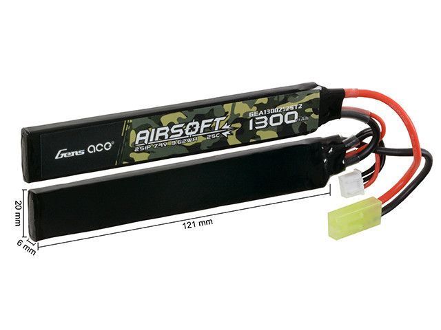 Akumulator airsoftowy 25C 1300mAh 2S1P 7.4V LiPo mini Tamiya&nbsp;(для страйкбола) GEA13002S25T2 фото